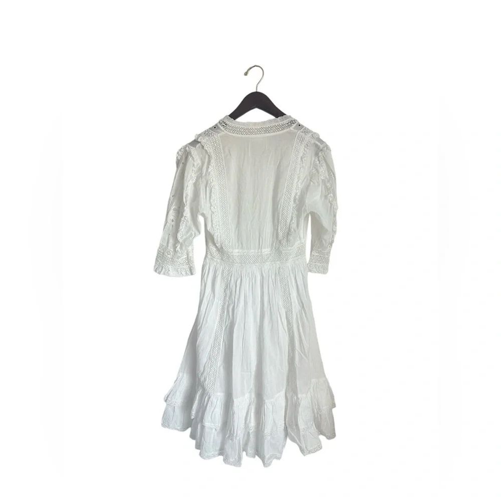 Ulla Johnson Madison Dress Blanc White Eyelet Tiered Ruffle Size 4
